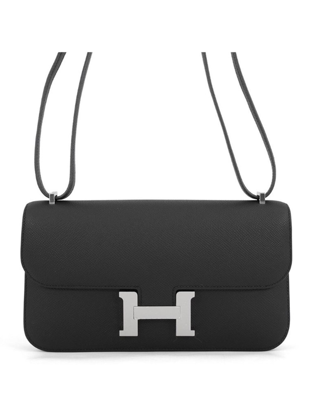 Hermes Shoulder Bag Constance Elan Miroir Black Silver Epsom